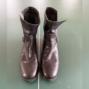 Frye Black Leather Ankle Boots